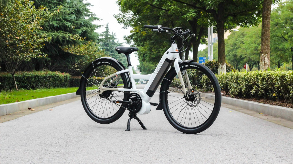 Bicycle parked on the side of the road