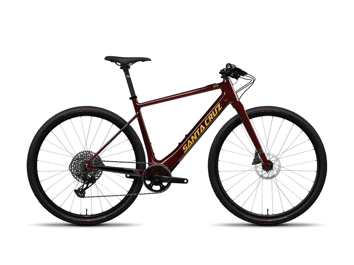 Skitch Apex Flat Bar Electric Mountain Bike - Oxblood